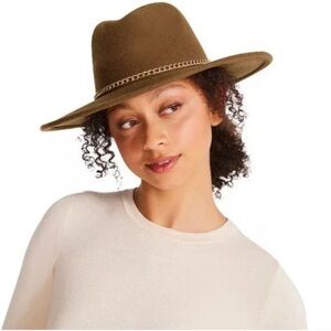 Steve Madden Chain Wrapped Wool Fedora. Cognac Color. One Size